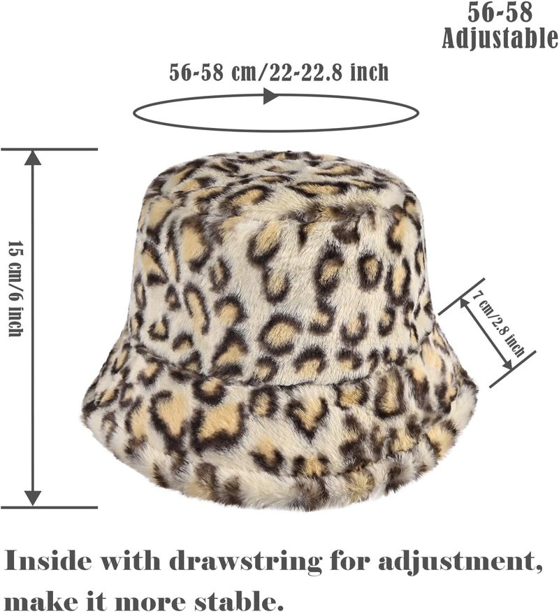 Yonchic Store Winter Soft Faux Fur Plush Bucket Hat, Lovely Fisherman Cap, Fashion Outdoor Thick Warm Sun Cap for Women - Image 2